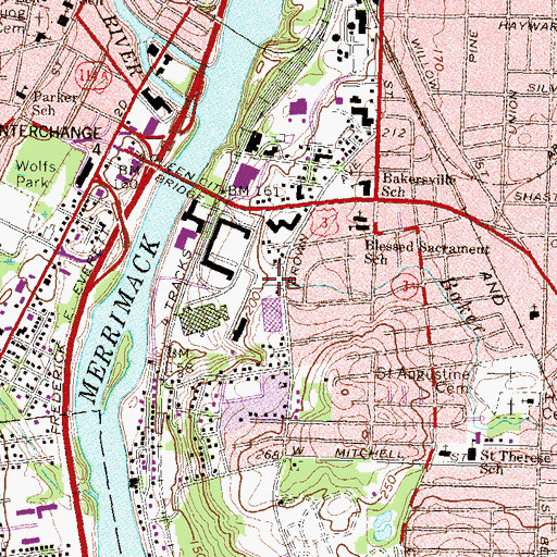 Topographic Map of Baker Brook, NH