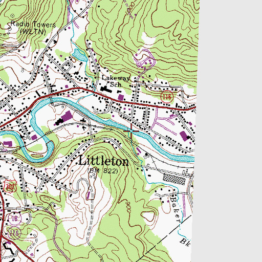Topographic Map of Baker Brook, NH