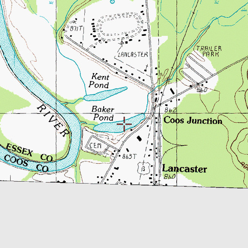 Topographic Map of Baker Pond, NH
