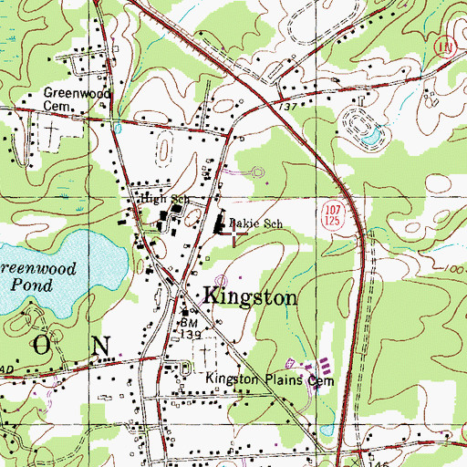 Topographic Map of Daniel J Bakie Elementary School, NH