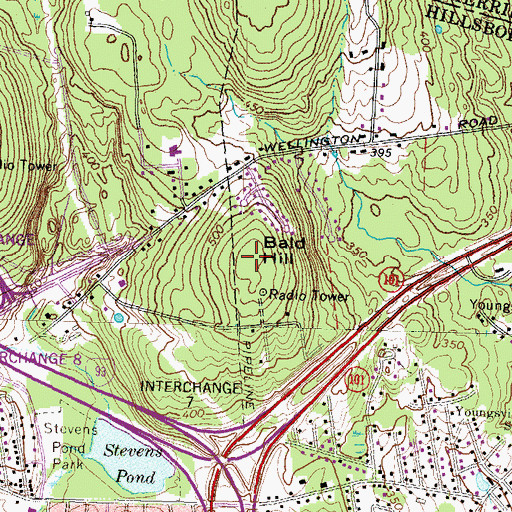 Topographic Map of Bald Hill, NH