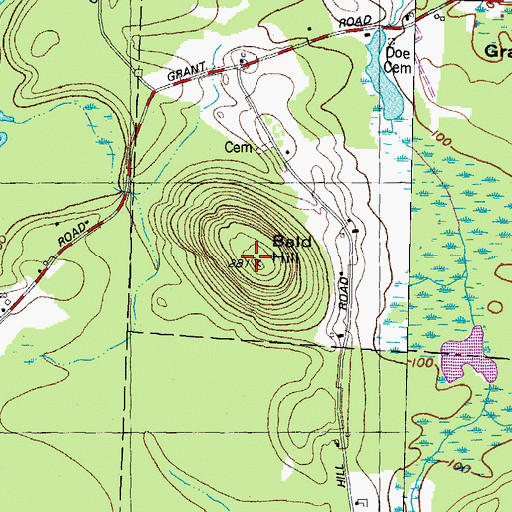 Topographic Map of Bald Hill, NH