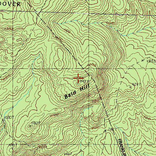 Topographic Map of Bald Hill, NH