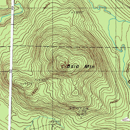 Topographic Map of Bald Mountain, NH