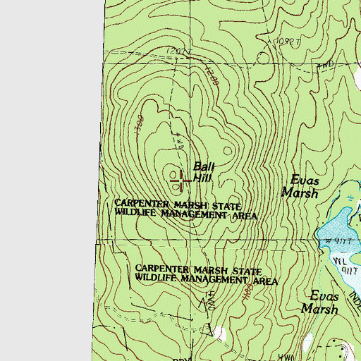 Topographic Map of Ball Hill, NH