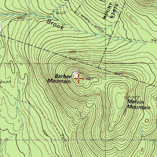 Topographic Map of Barber Mountain, NH