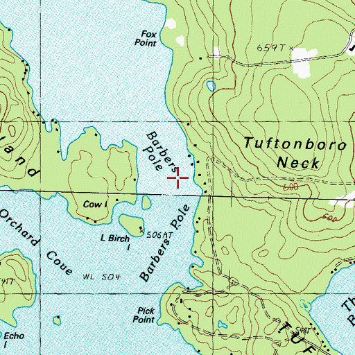 Topographic Map of Barbers Pole, NH