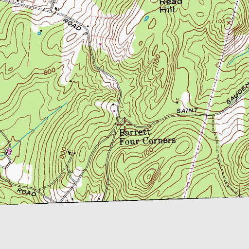 Topographic Map of Barrett Four Corners, NH