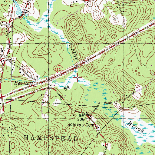 Topographic Map of Bartlett Brook, NH