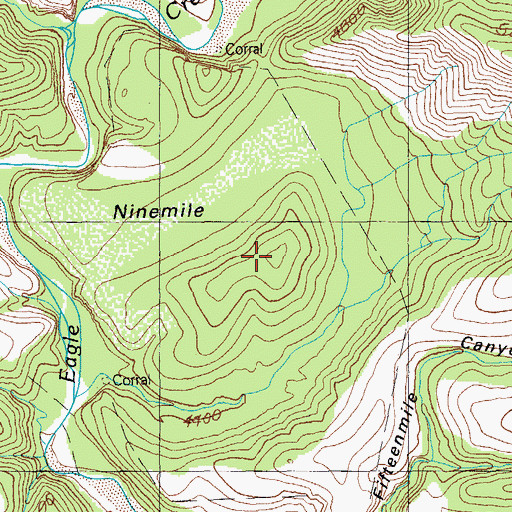 Topographic Map of Ninemile, AZ