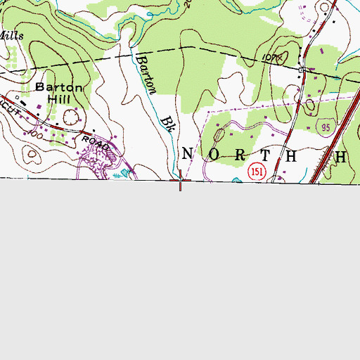 Topographic Map of Barton Brook, NH