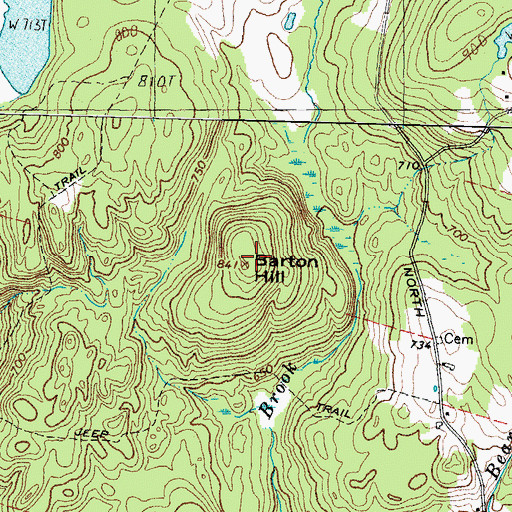 Topographic Map of Barton Hill, NH
