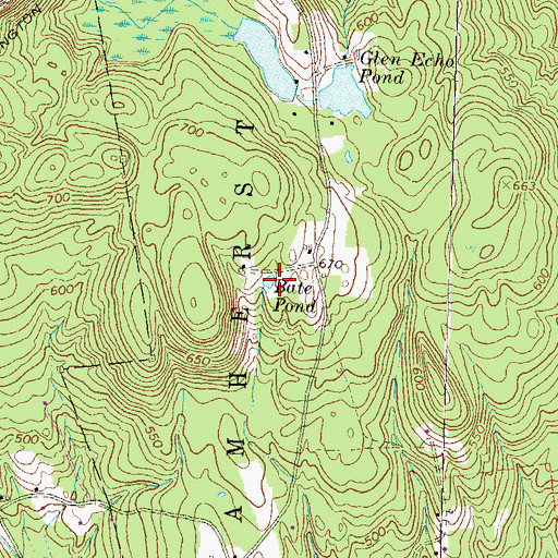 Topographic Map of Bate Pond, NH