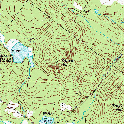 Topographic Map of Batson Hill, NH