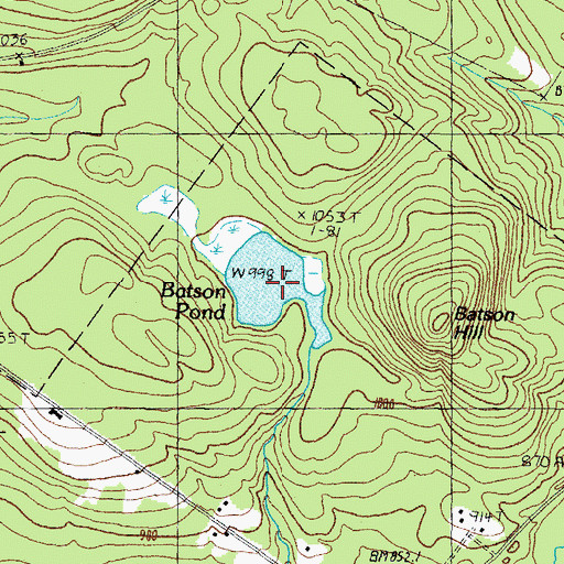 Topographic Map of Batson Pond, NH