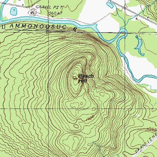 Topographic Map of Beach Hill, NH