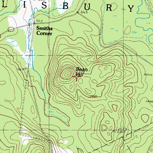 Topographic Map of Bean Hill, NH
