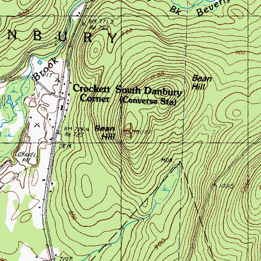 Topographic Map of Bean Hill, NH