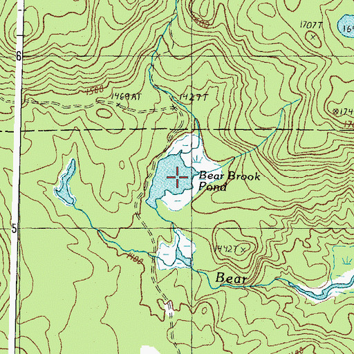 Topographic Map of Bear Brook Pond, NH