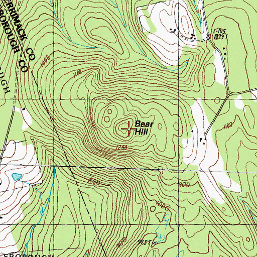 Topographic Map of Bear Hill, NH