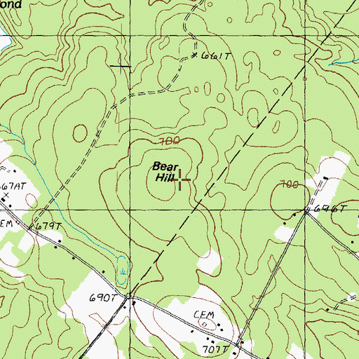 Topographic Map of Bear Hill, NH