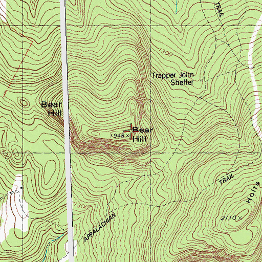 Topographic Map of Bear Hill, NH