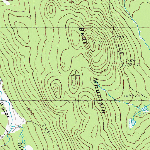 Topographic Map of Bear Mountain, NH