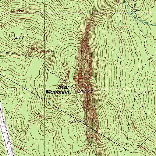 Topographic Map of Bear Mountain, NH