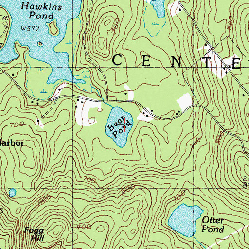 Topographic Map of Bear Pond, NH