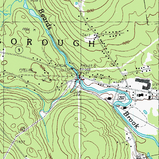 Topographic Map of Beard Brook, NH