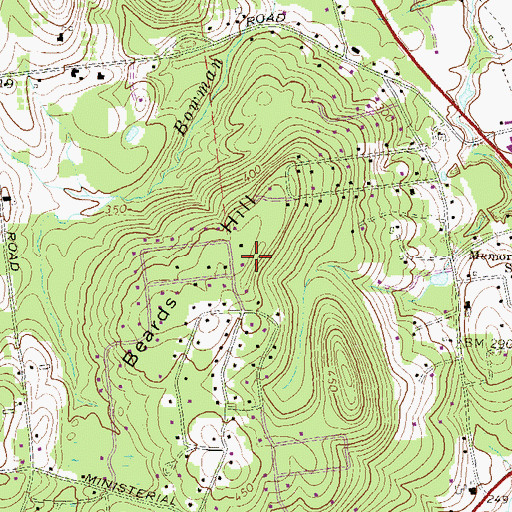 Topographic Map of Beards Hill, NH