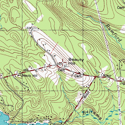 Topographic Map of Beauty Hill, NH