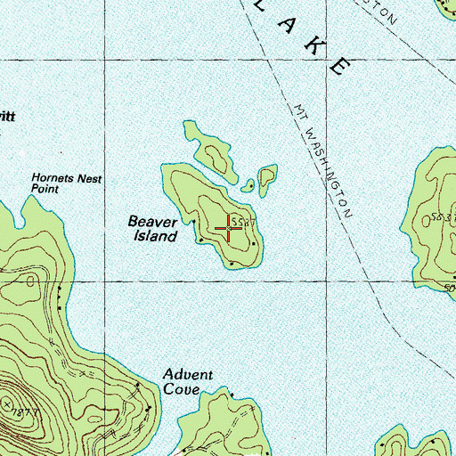 Topographic Map of Beaver Island, NH