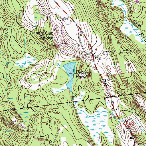 Topographic Map of Beaver Pond, NH