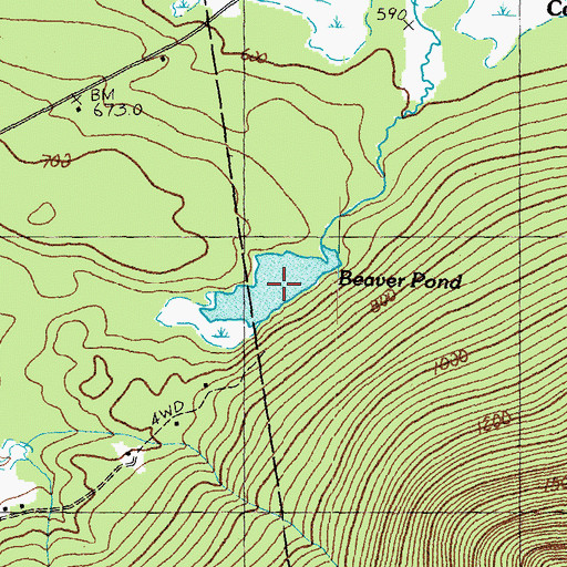 Topographic Map of Beaver Pond, NH
