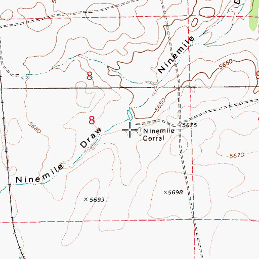 Topographic Map of Ninemile Corral, AZ