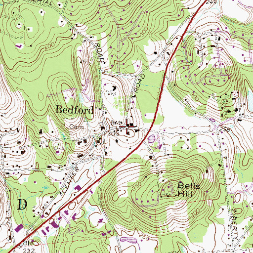 Topographic Map of Bedford, NH