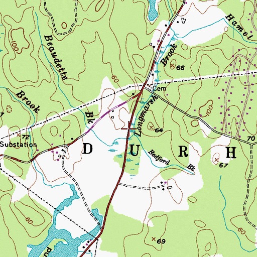 Topographic Map of Bedford Brook, NH