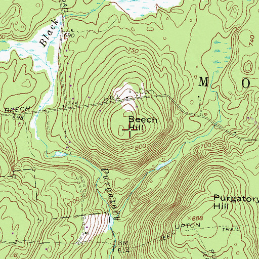 Topographic Map of Beech Hill, NH