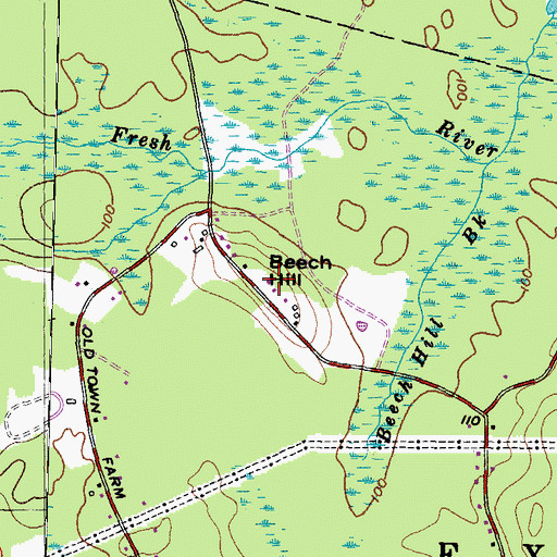 Topographic Map of Beech Hill, NH
