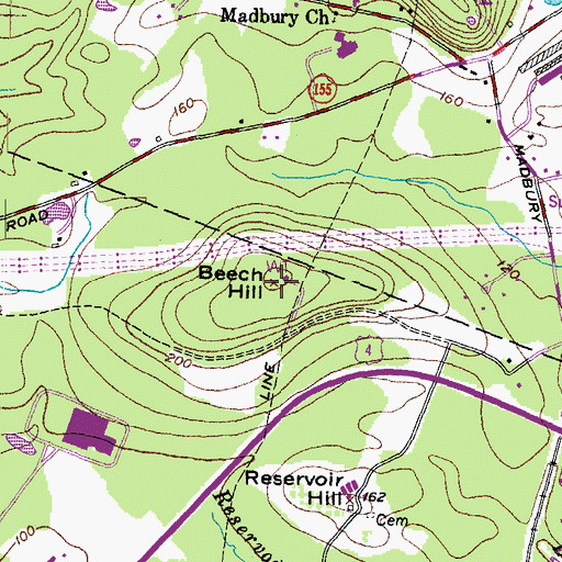 Topographic Map of Beech Hill, NH
