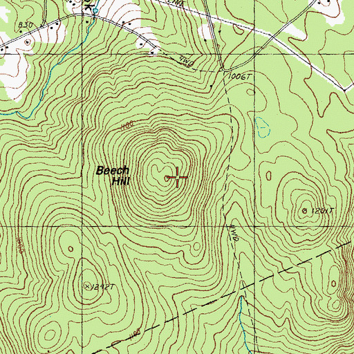 Topographic Map of Beech Hill, NH