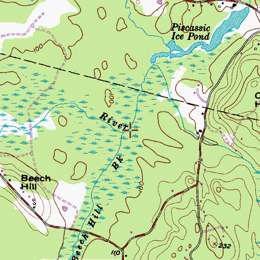 Topographic Map of Beech Hill Brook, NH