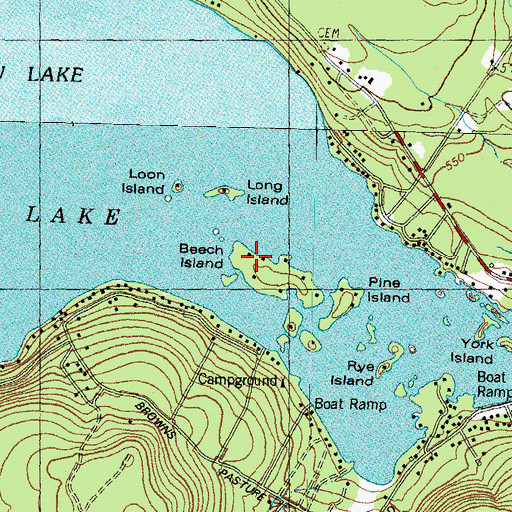 Topographic Map of Beech Island, NH