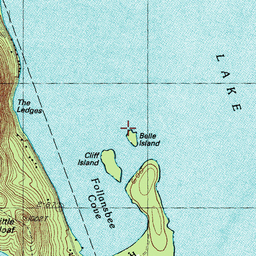 Topographic Map of Belle Island, NH