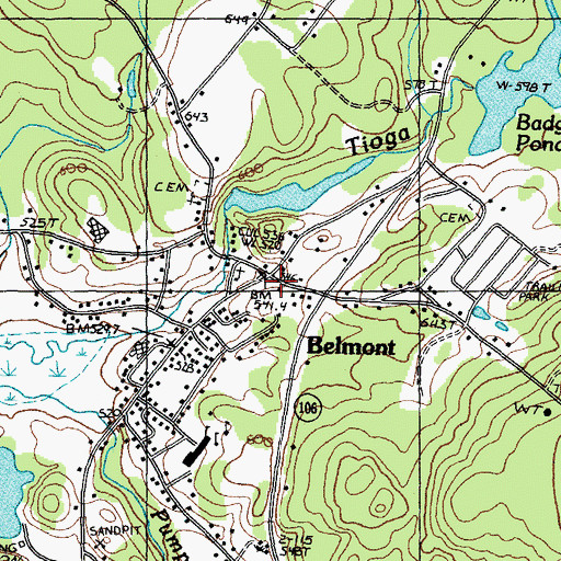 Topographic Map of Belmont, NH