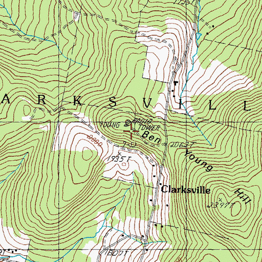 Topographic Map of Ben Young Hill, NH