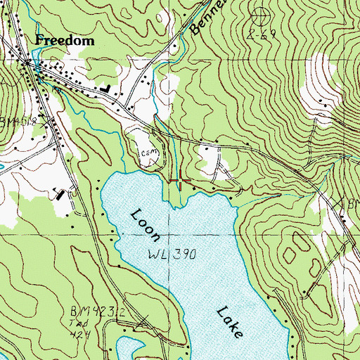 Topographic Map of Bennett Brook, NH