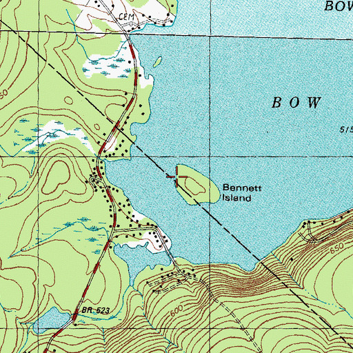 Topographic Map of Bennett Island, NH