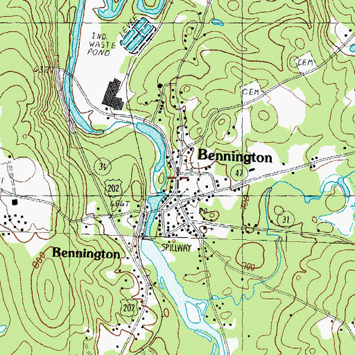 Topographic Map of Bennington, NH
